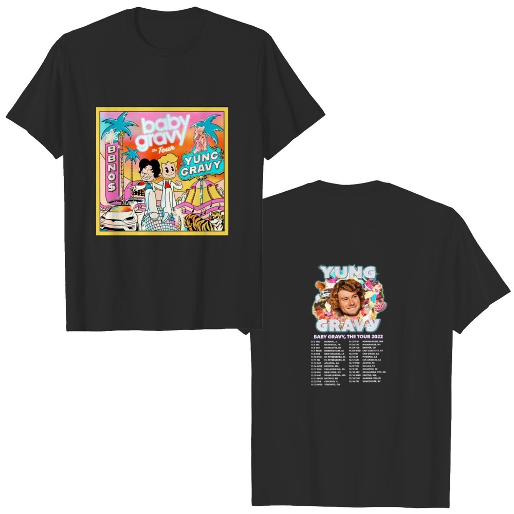 Gildan Black "Baby Gravv" Yung Gravy Tour Graphic Tee